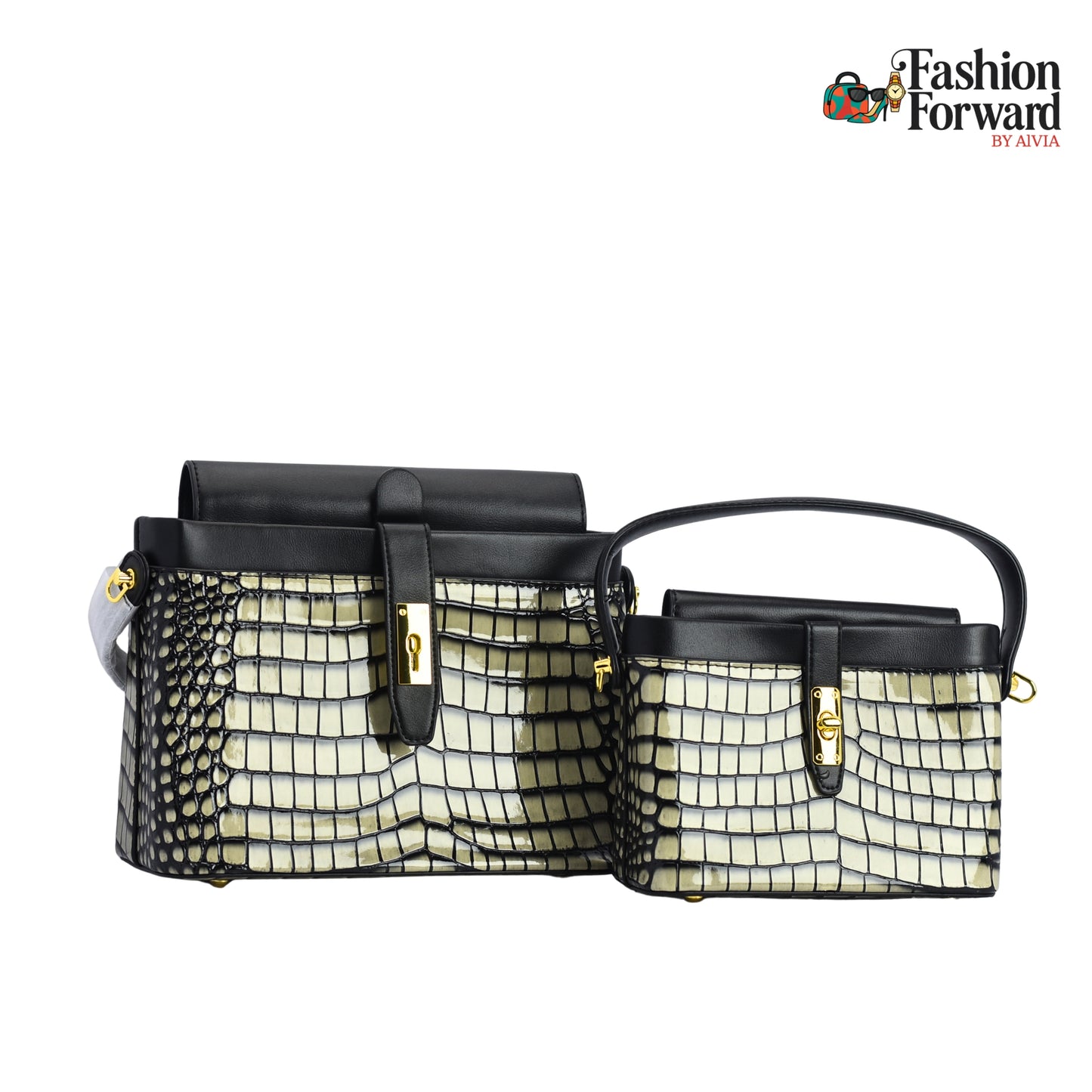 2 In 1 Premium Crocodile-textured handbag